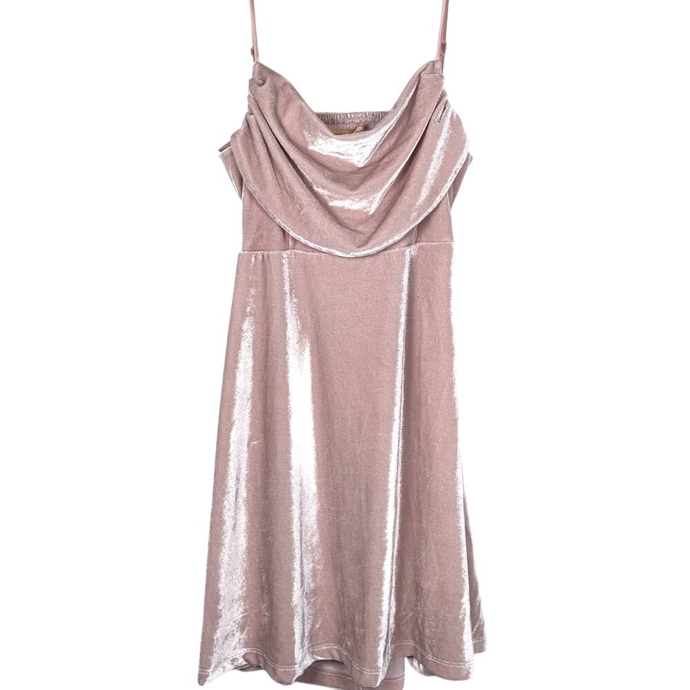 Urban Outfitters Pink Velvet Spaghetti Strap Mallory Mini Dress‎ Romantic Small